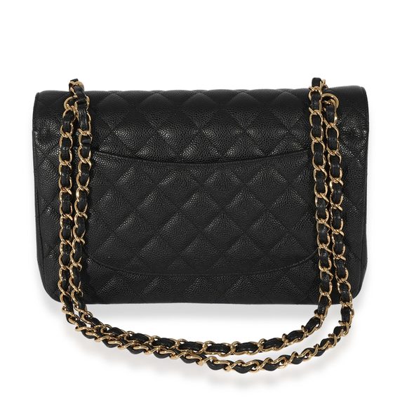Chanel Black Quilted Caviar Classic Jumbo Double Flap Bag - Picture 3 of 8